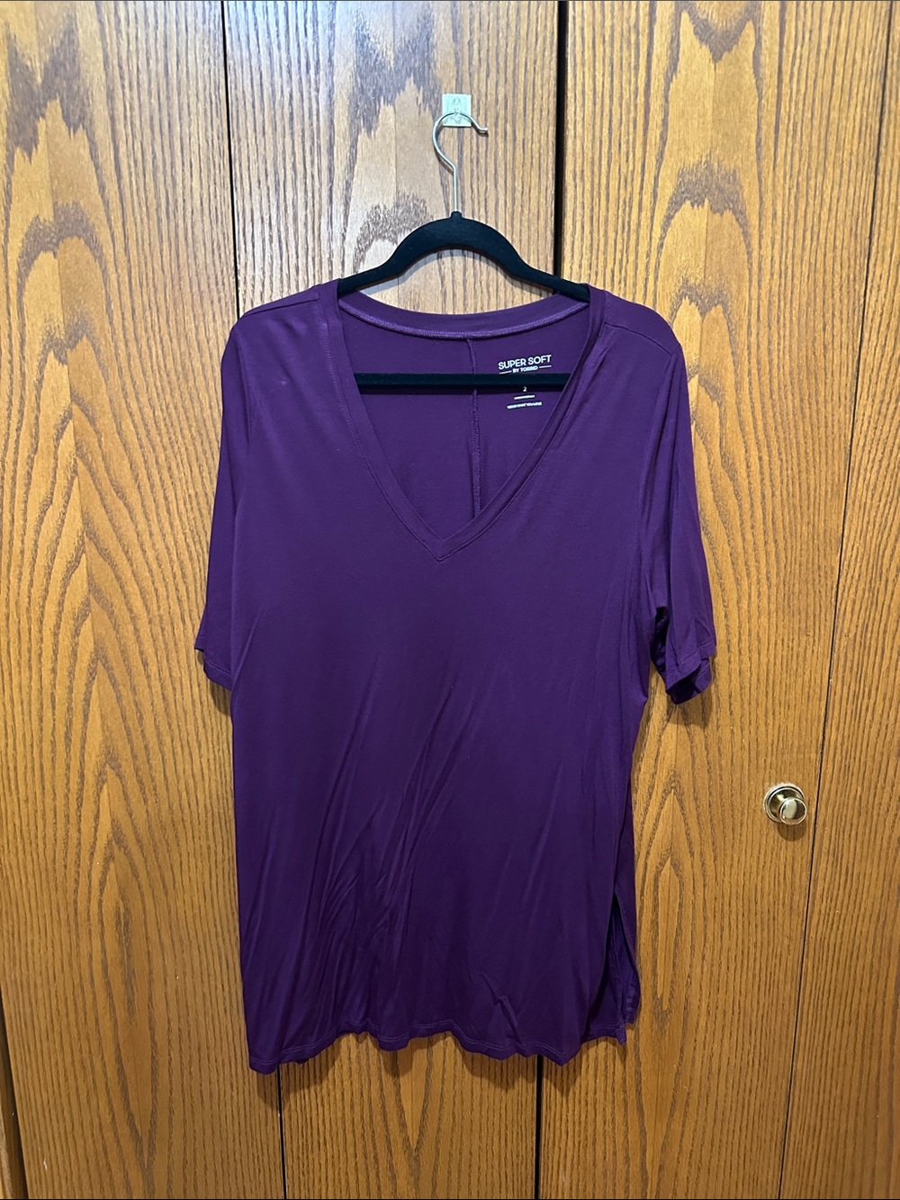 torrid Plum V-Neck Short Sleeve Tee